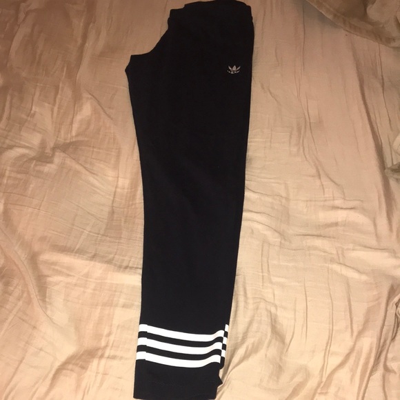 adidas Pants - Navy blue and white adidas leggings